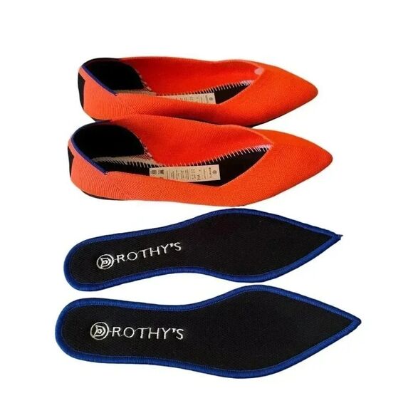 Rothy's The Point RARE Neon Orange Flat Shoes SZ 6 - Picture 10 of 12